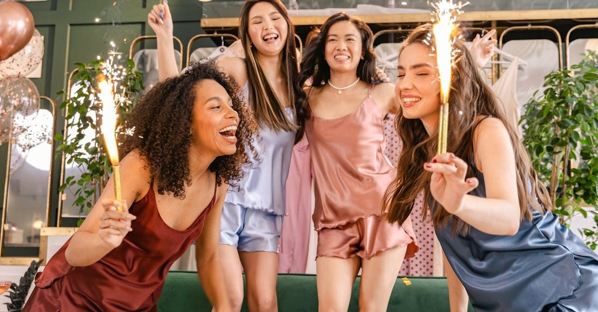 Image of happy women celebrating their personal care.