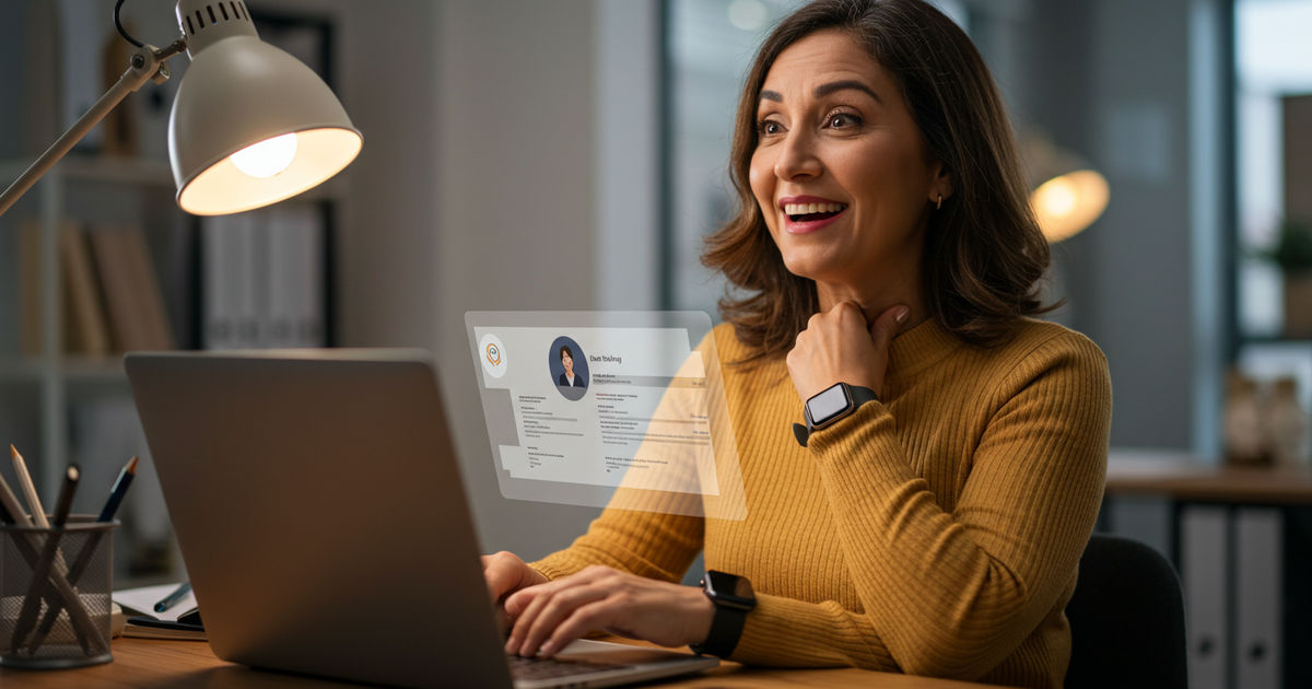 A small business owner rediscovering the value of their online business listing on a laptop