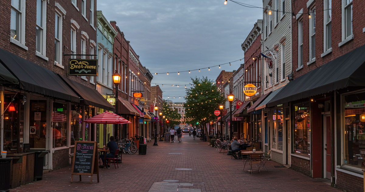 The eclectic, lively Delmar Loop dining and entertainment district in St. Louis