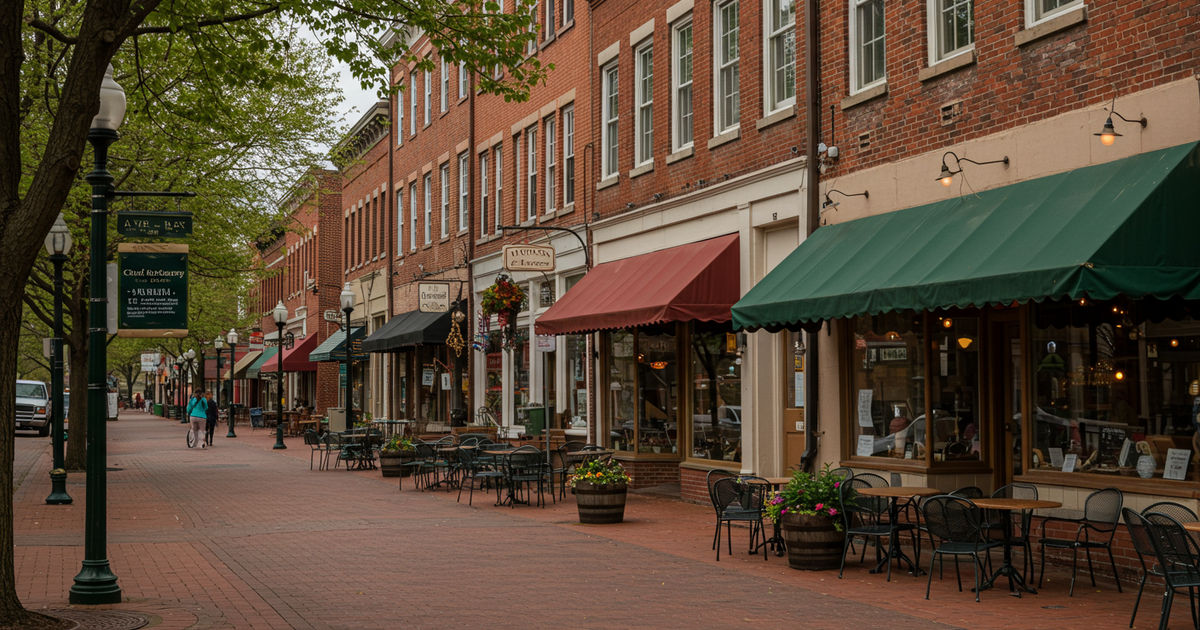 Historic downtown Main Street in Edwardsville, Illinois