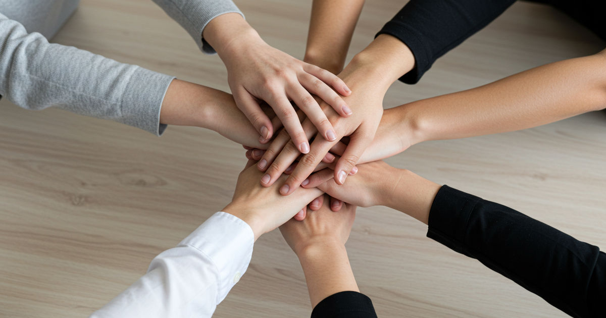 Many caring hands joining together — connecting people to the help they need through FindHelp.org