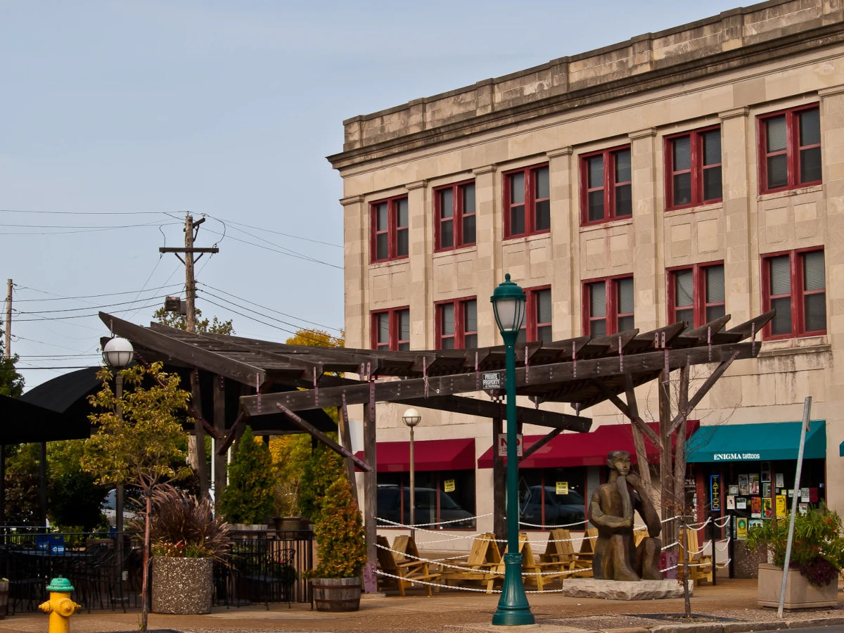 The Delmar Loop and Parkview Gardens at the edge of the Skinker-DeBaliviere neighborhood in St. Louis