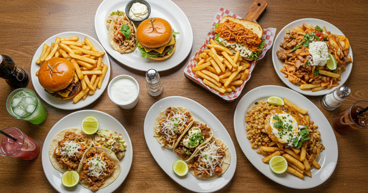 A spread of casual comfort food from South County St. Louis family restaurants