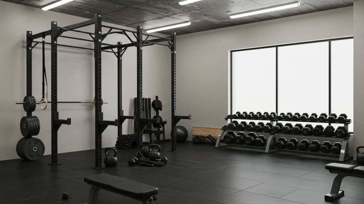 People working out with weights in a bright independent St. Louis gym
