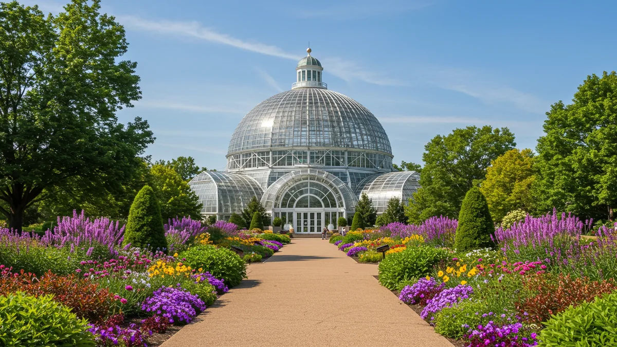 The Climatron geodesic dome and gardens at the Missouri Botanical Garden in St. Louis