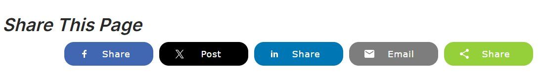 Share This Page buttons — Facebook Share, X Post, LinkedIn Share, Email, and Share