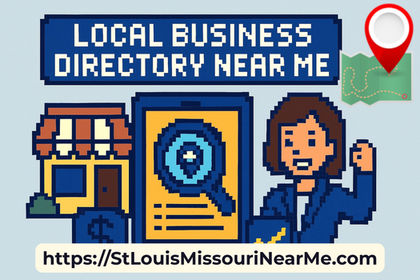 cartoon image of a woman and local business directory near me