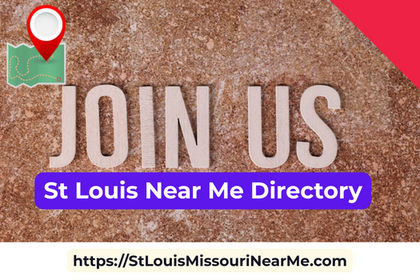 brown back-ground with the  words Join Us St Louis Near Me Directory