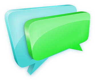graphic of neon jade and neon green call-out balloons