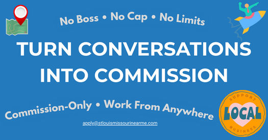 blue card with Turn Conversations into Commissions and Shop Local
