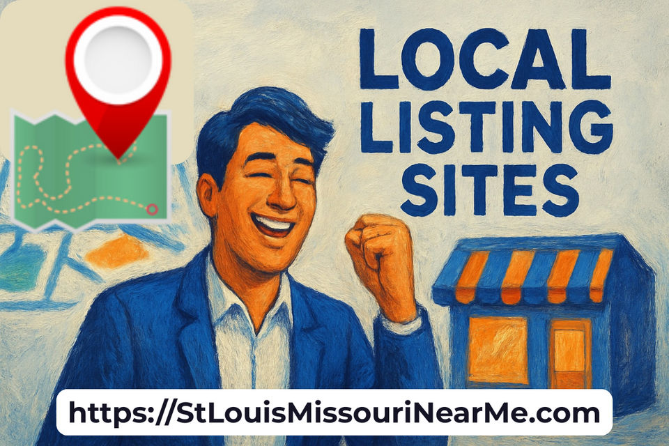 cartoon image of a happy man with a Local Listing Sites