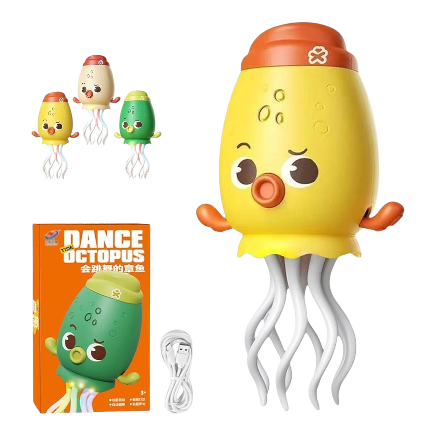 Musical Jelly Fish with,LED Lights,Crawling Jellyfish Toy 360 Dgree, Motion Sensor