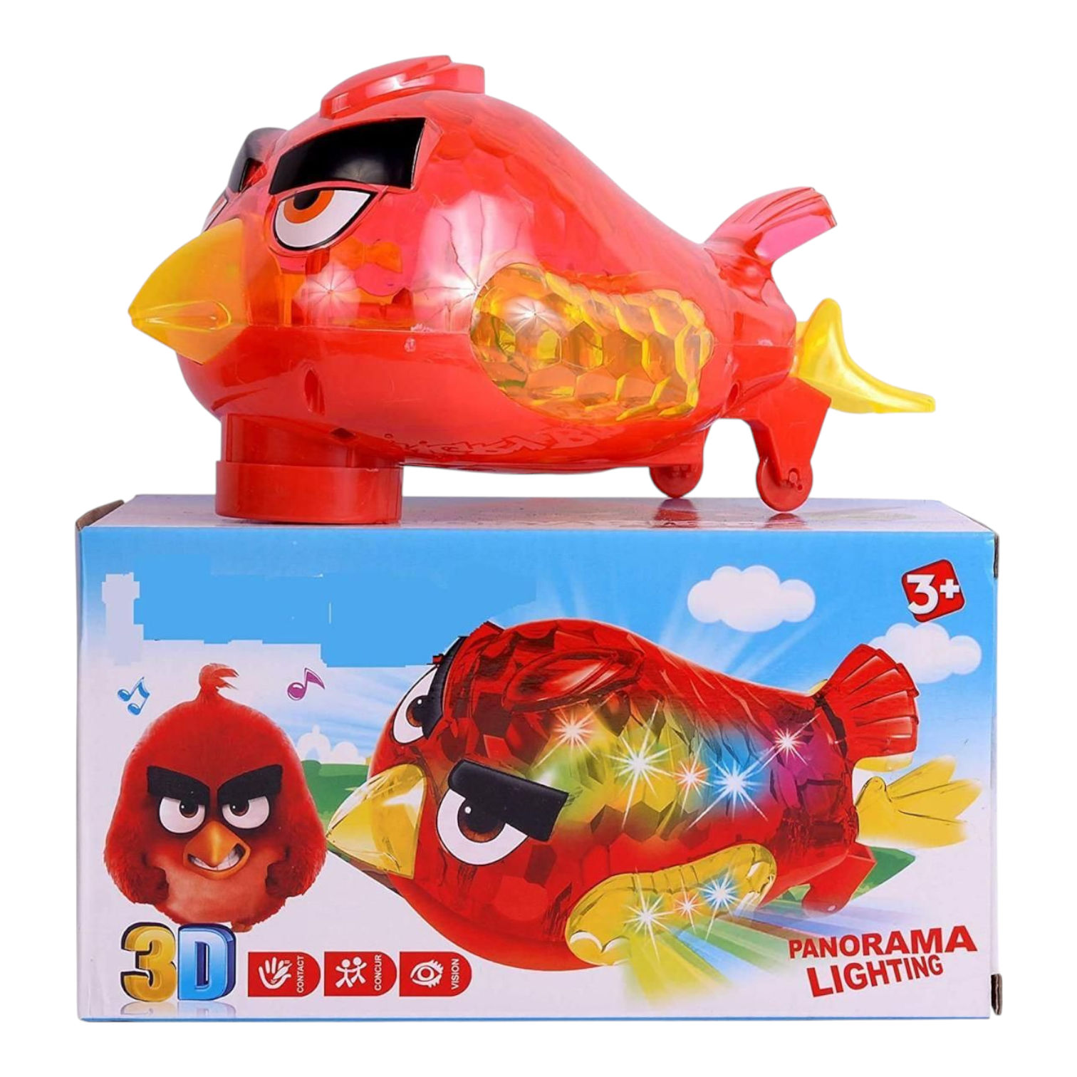 Angry Bird Musical Panorama Lighting Toy for Kids (Red)