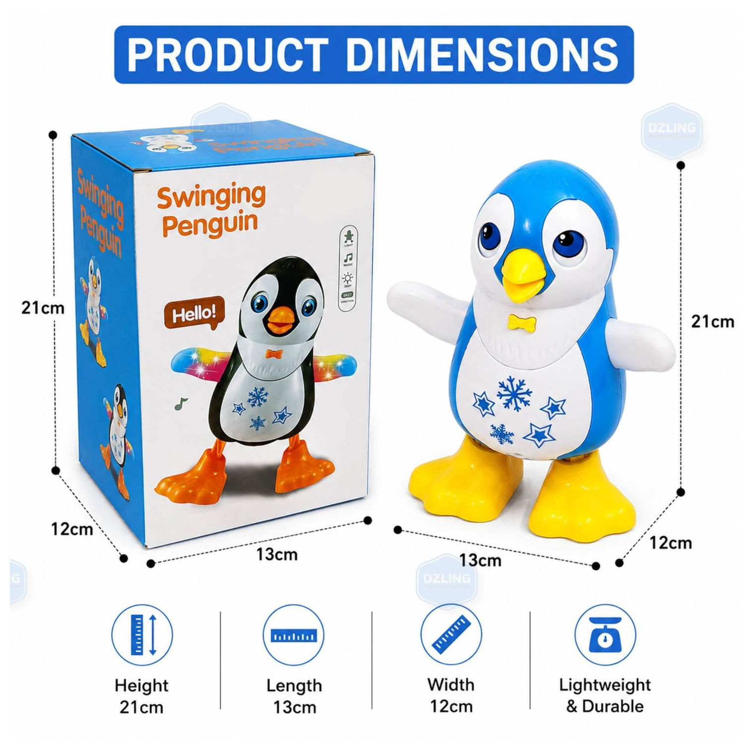  Cute Swinging Penguin Toy for Kids | with Music, Lights & Dancing Action 