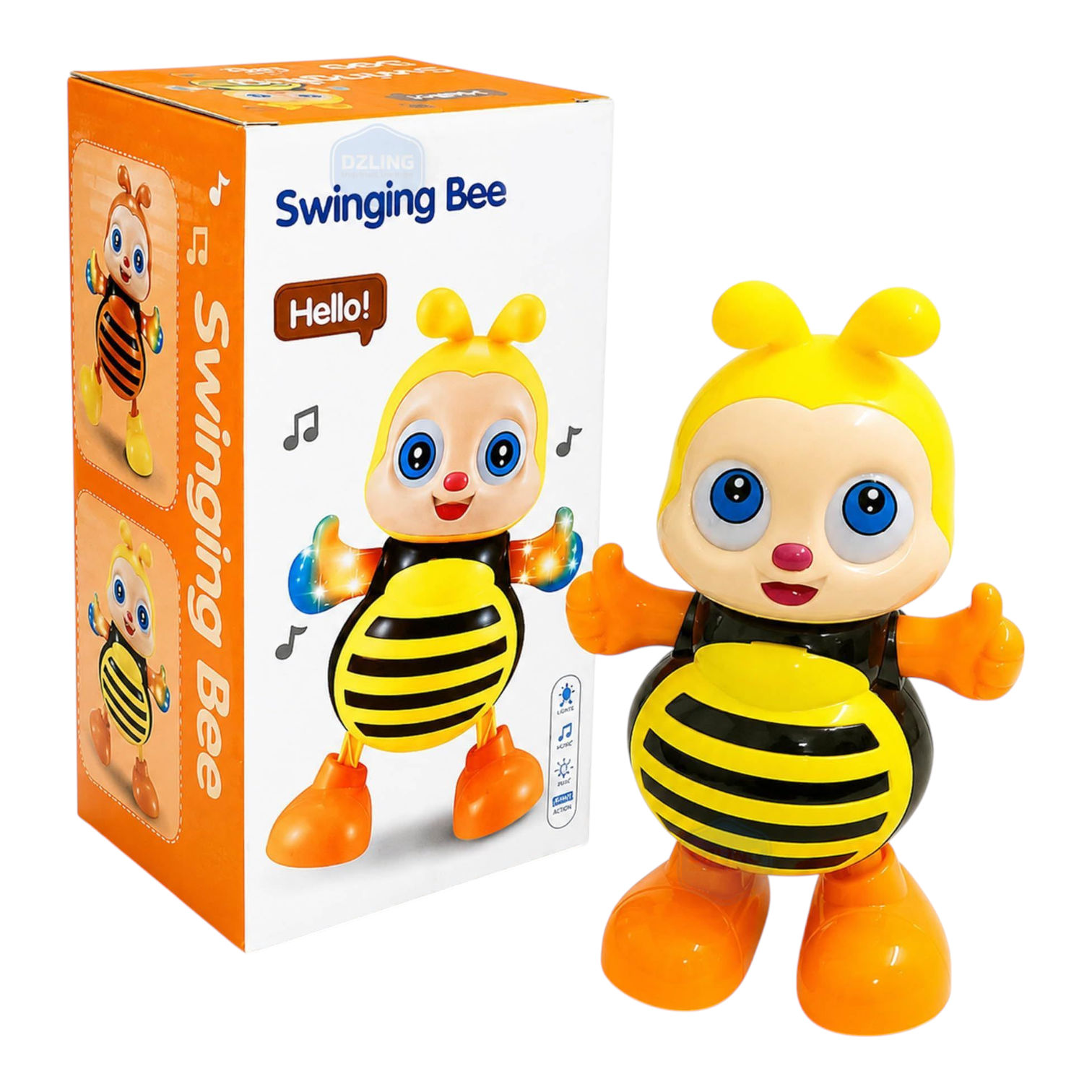 Musical Swinging Bee Toy for Kids with Lights & Sound
