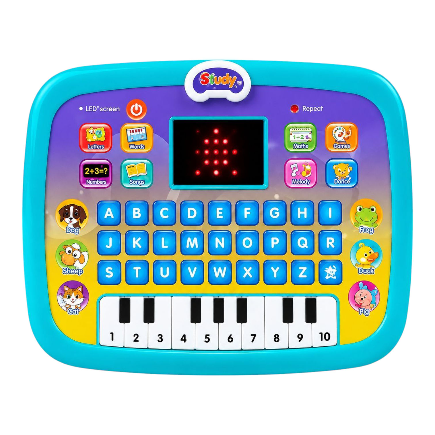Educational Piano Keyboard Toy with ABC Learning, Musical Learning Tablet for Toddlers