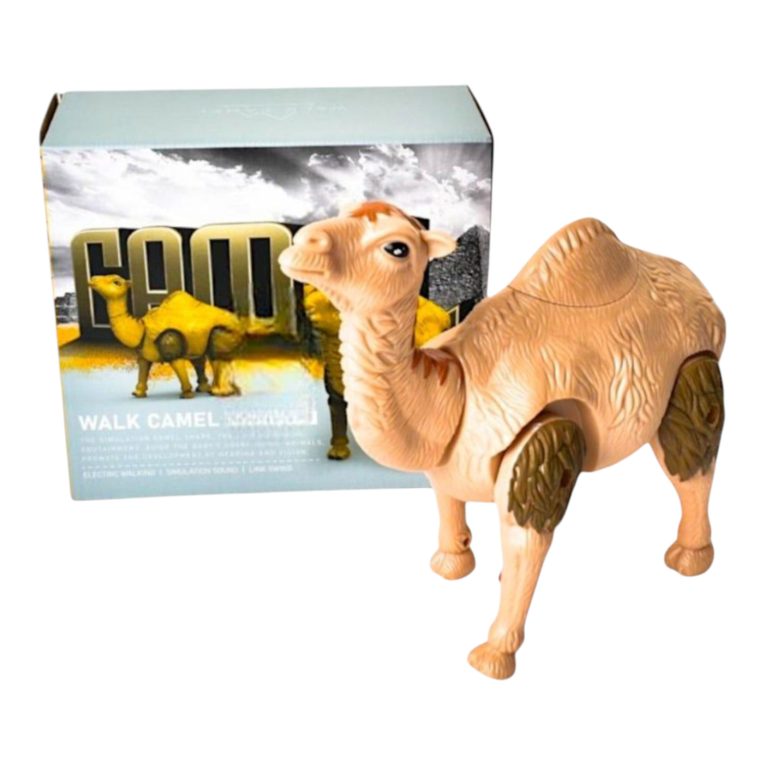 Walking Desert Animal Figure with Grunting Sound, Automatic Swinging Head and Tail 