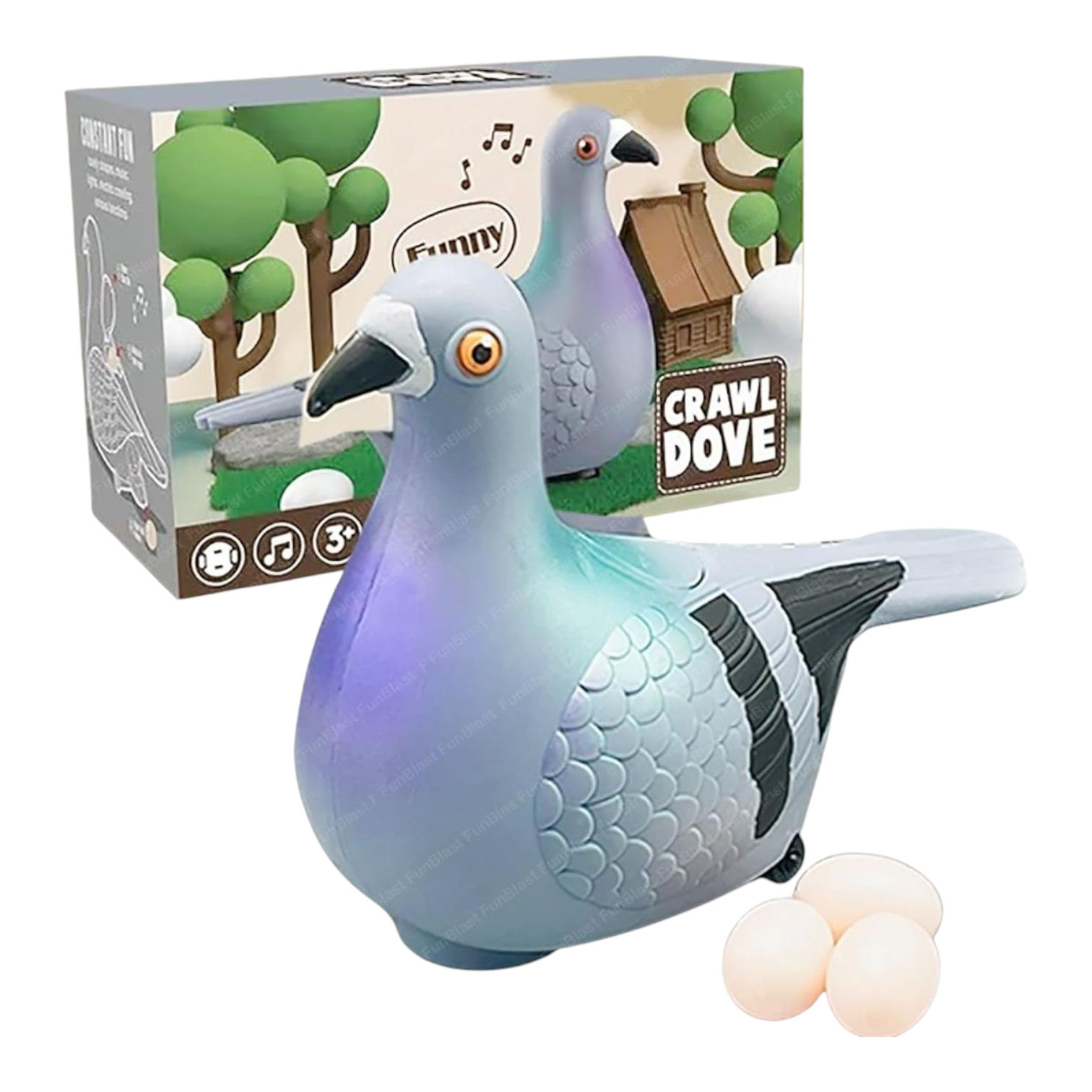 CRAWL DOVE Crawling Bird Toy with Egg Release and Funny Sound, Interactive Tabletop