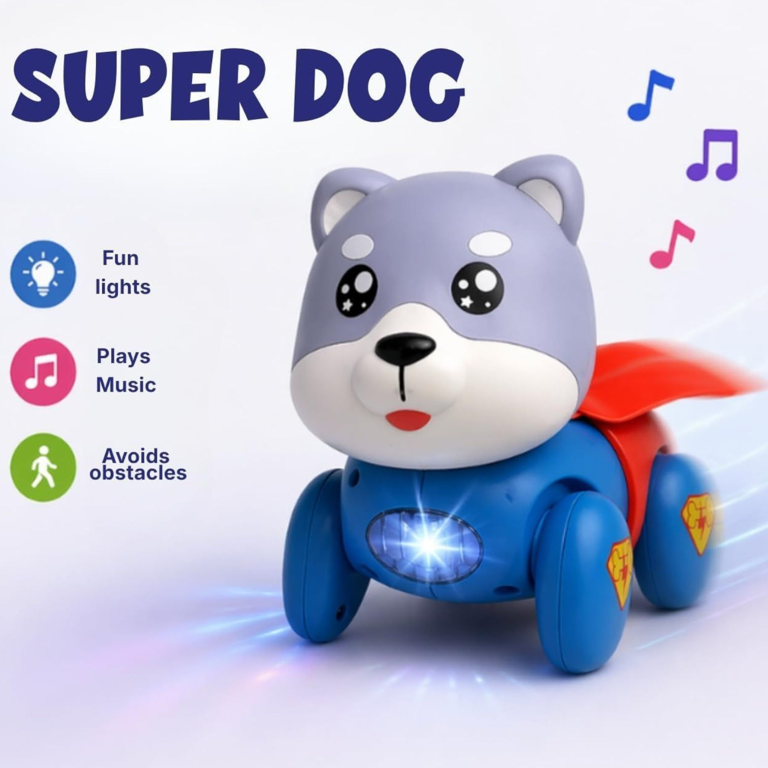 Electric Walking Dog Toy with Led Light & Sound