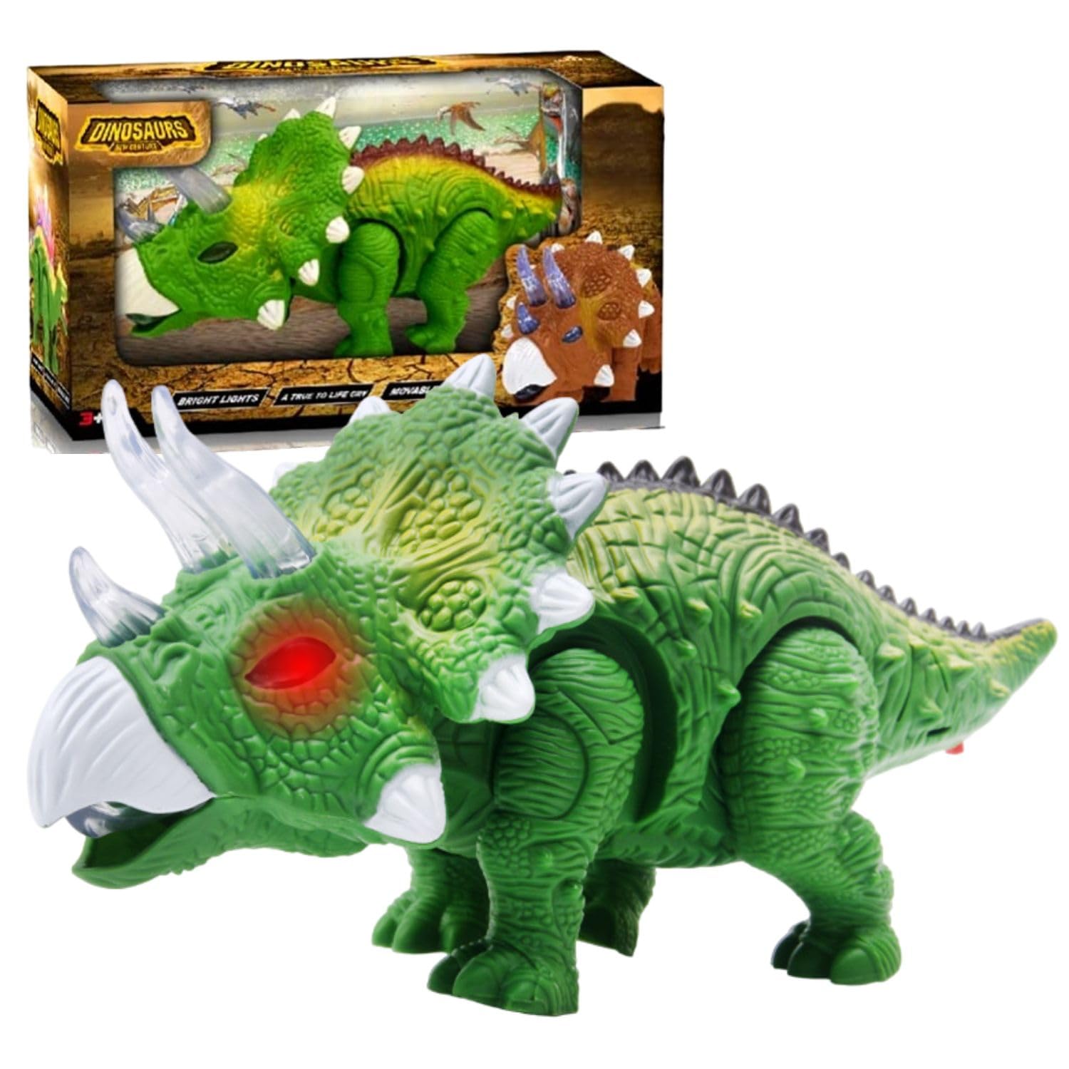 Walking Dinosaur Toy with Flashing Lights and Realistic Dinosaur Sounds 