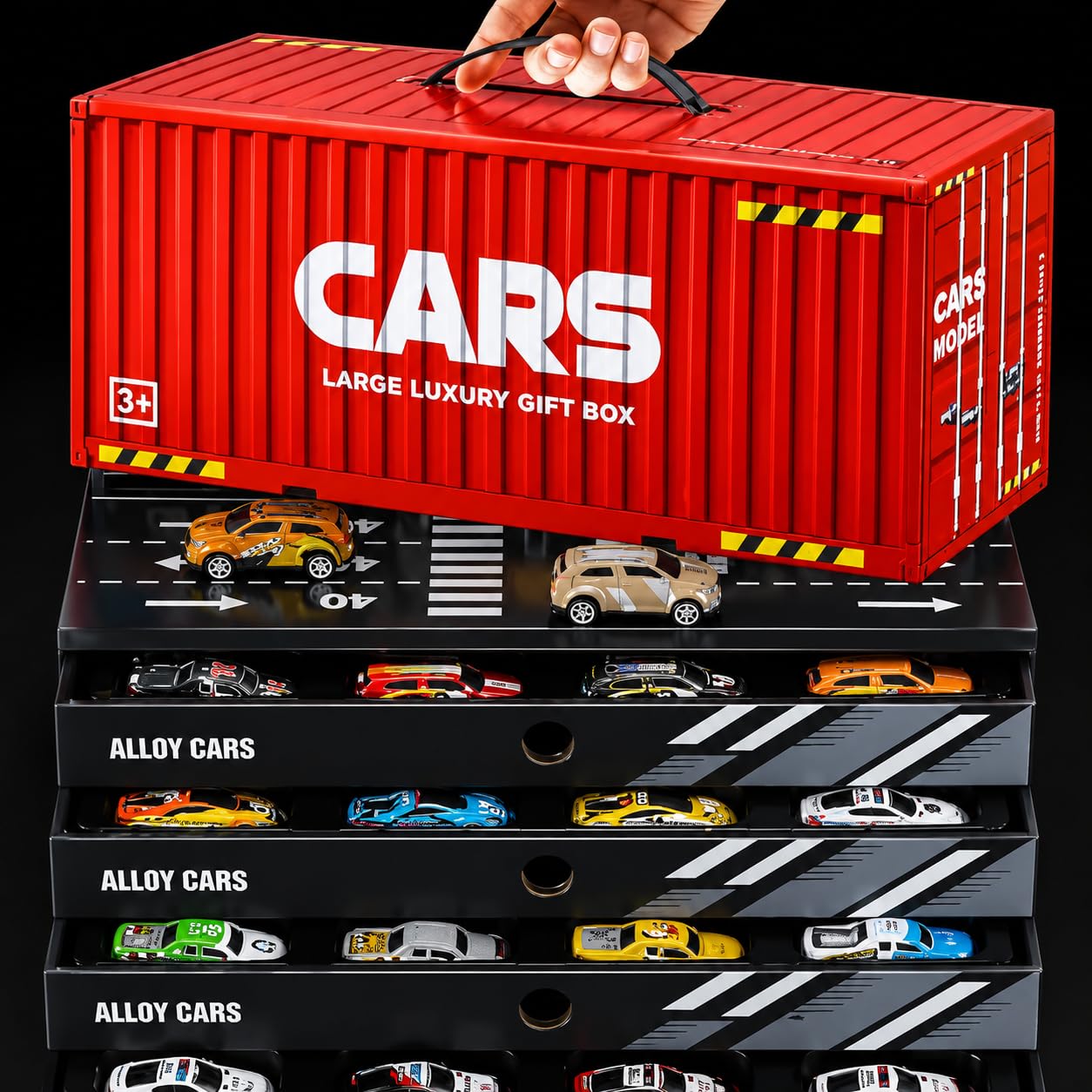 24 Pcs Garage Car Set Box