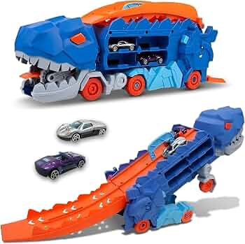 Planet Dino Transporter Truck Toy with Track – Push & Go Dinosaur 