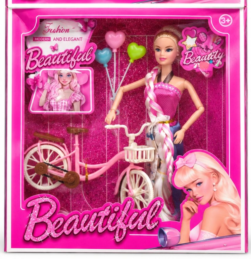 Beautiful Doll set With bicycle