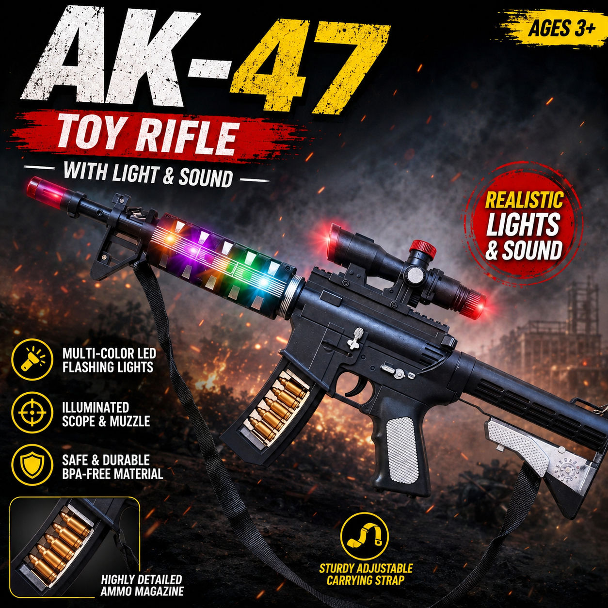 Ak47 Gun With lighting