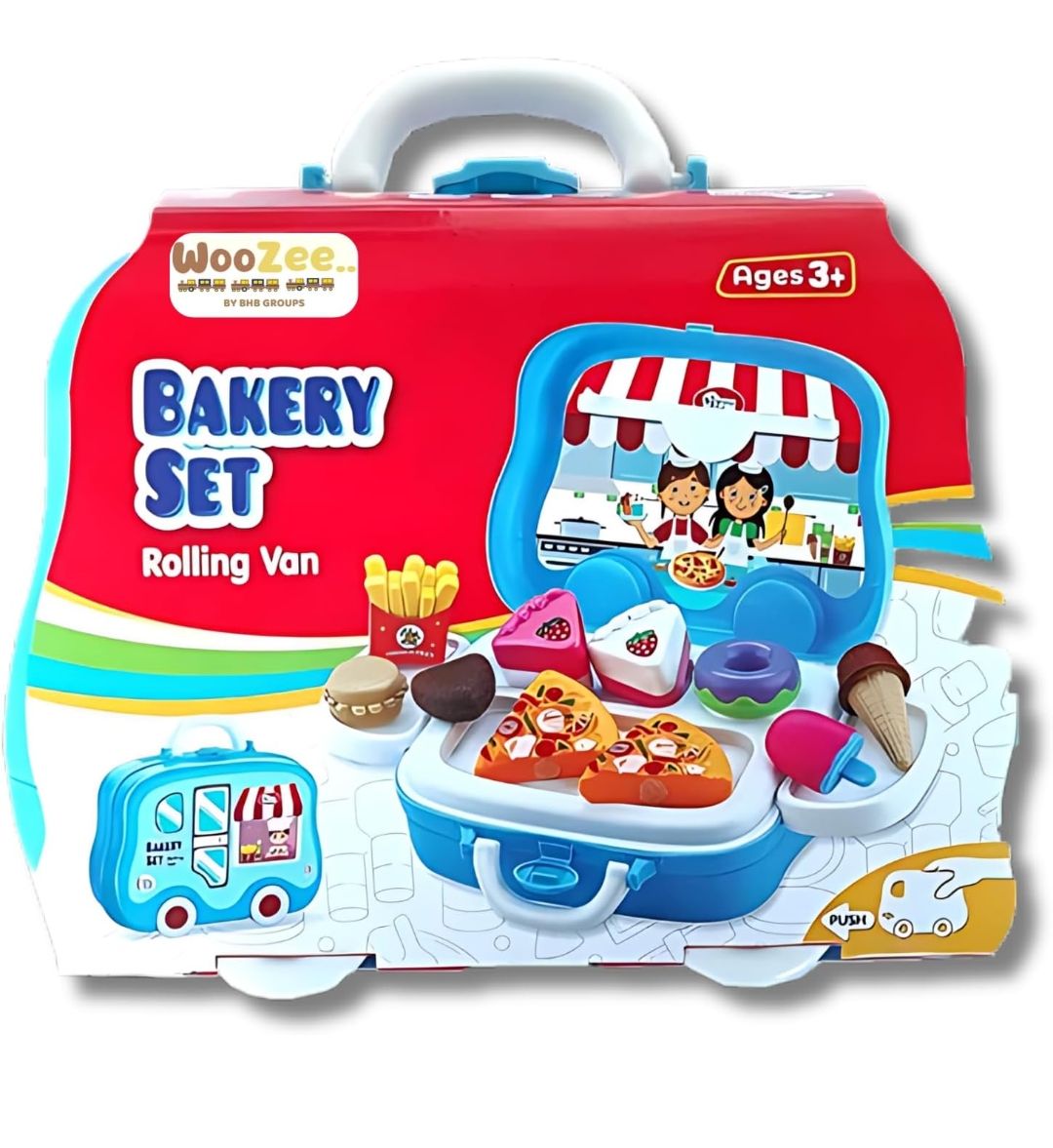 Bakery set rolling wheels