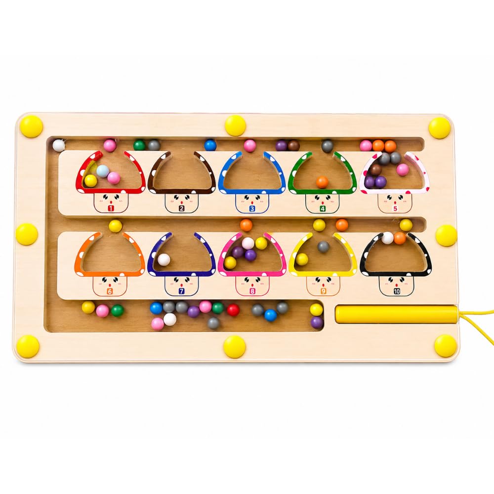 Wooden magnetic maze