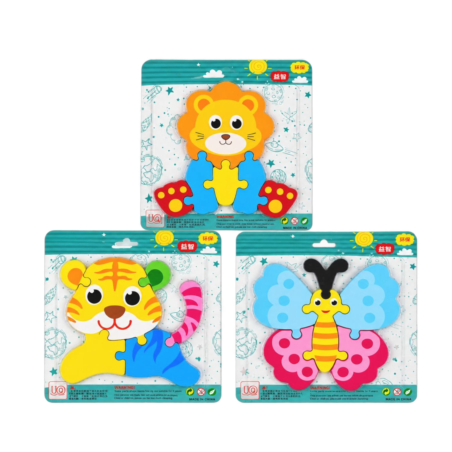 Wooden puzzle sets mix 