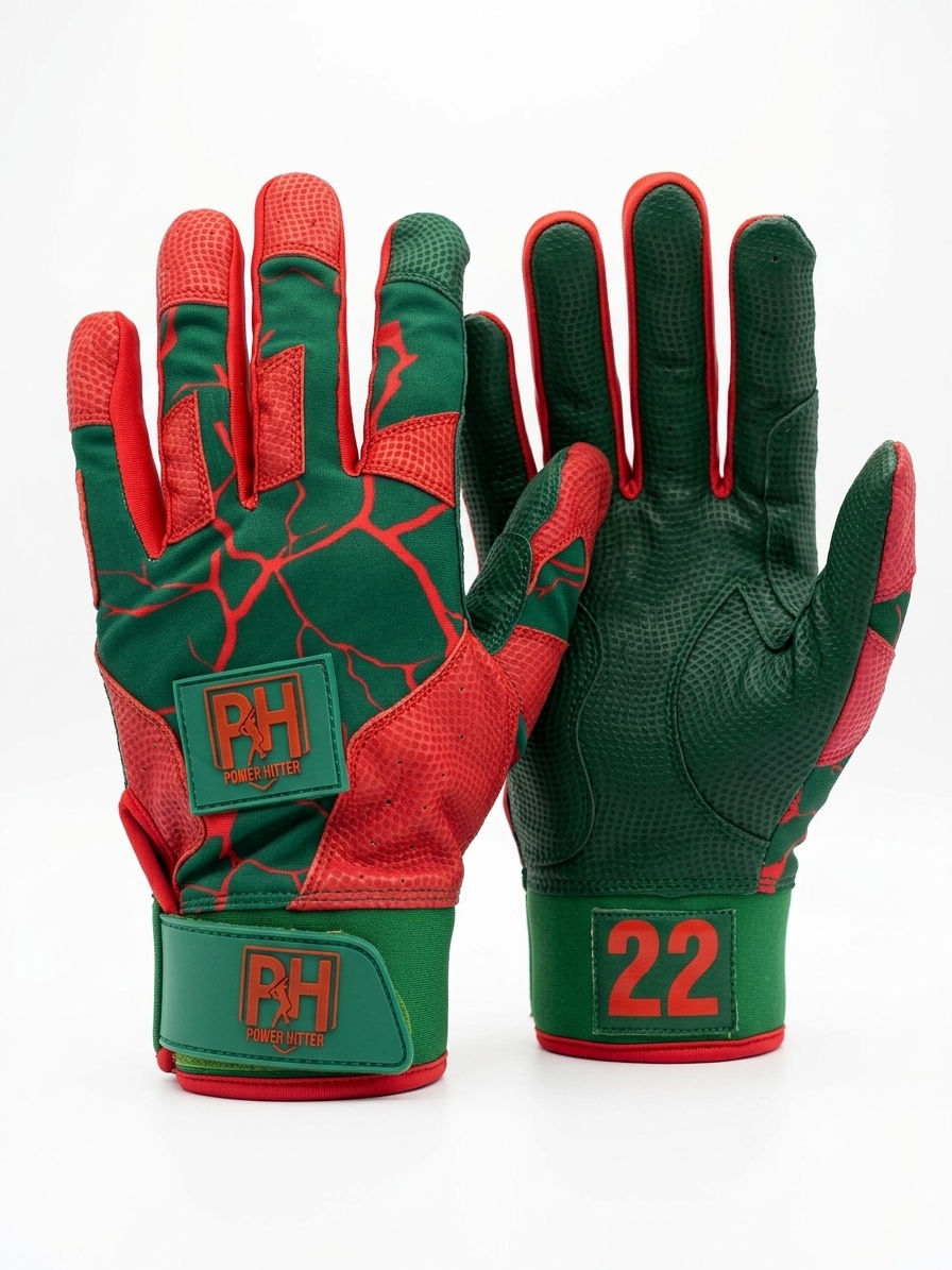 Guantillas XL Powerhitter 42 Verde con Rojo