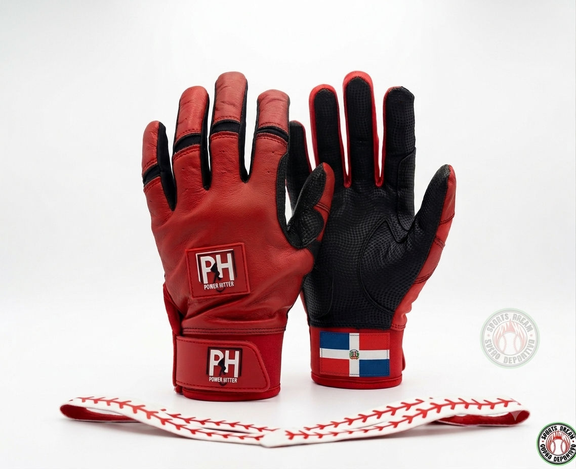 Guantillas L Powerhitter Rojo con Negro