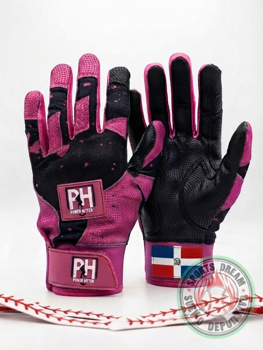 Guantillas 2XL Powerhitter Rosado y Negro