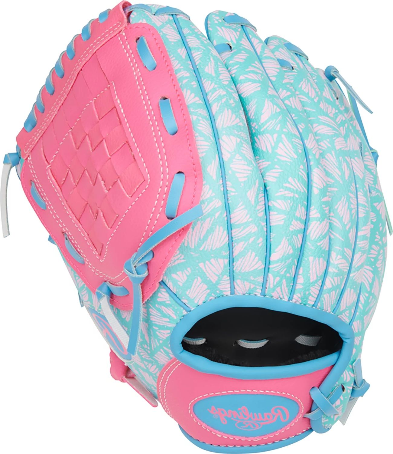 Guantes Rawlings "10" Storm Rosa con Verde menta - Zurdo -De niños