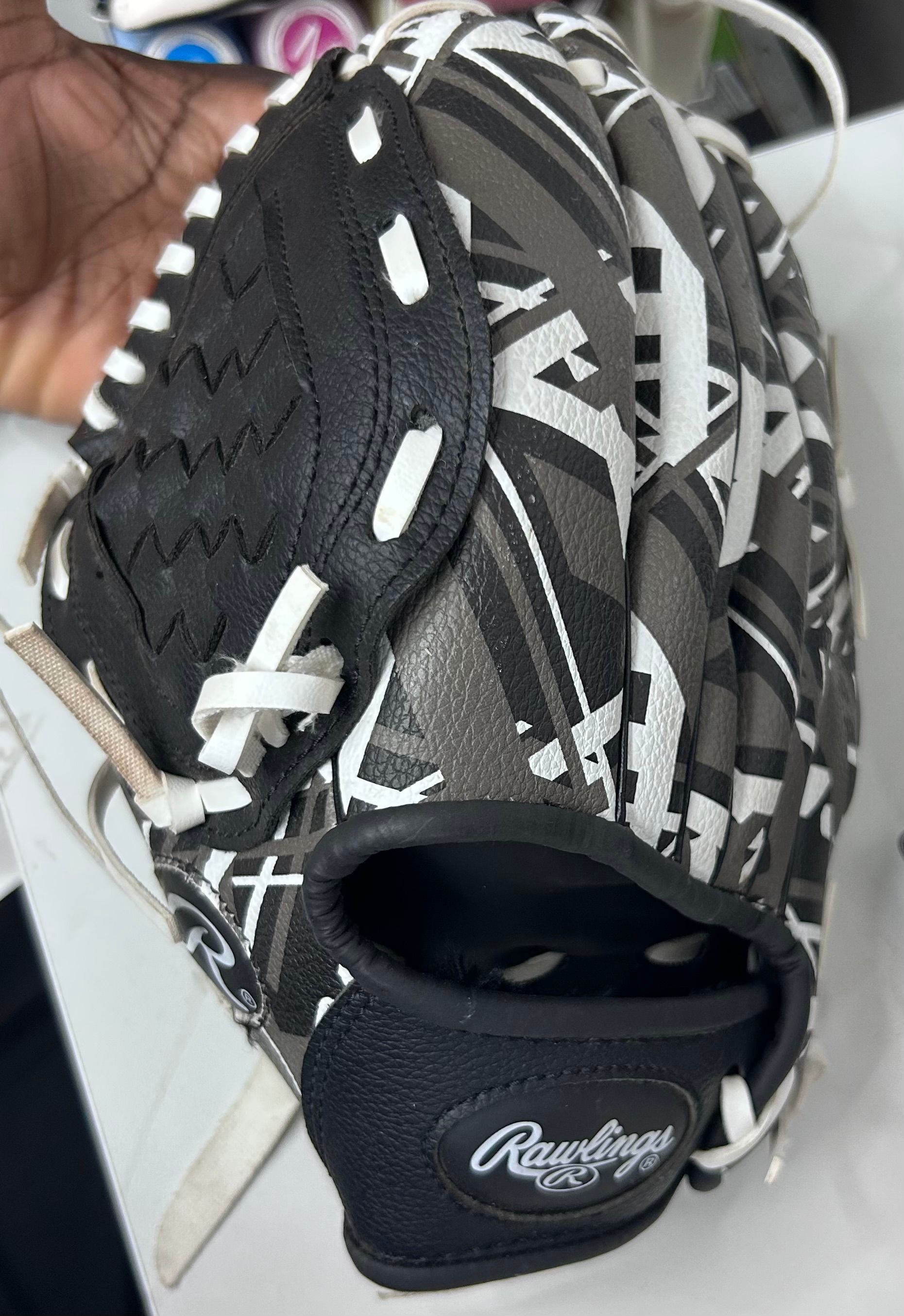 Guantes Rawlings "10" Blanco con Negro - Zurdo -De niños - Usado