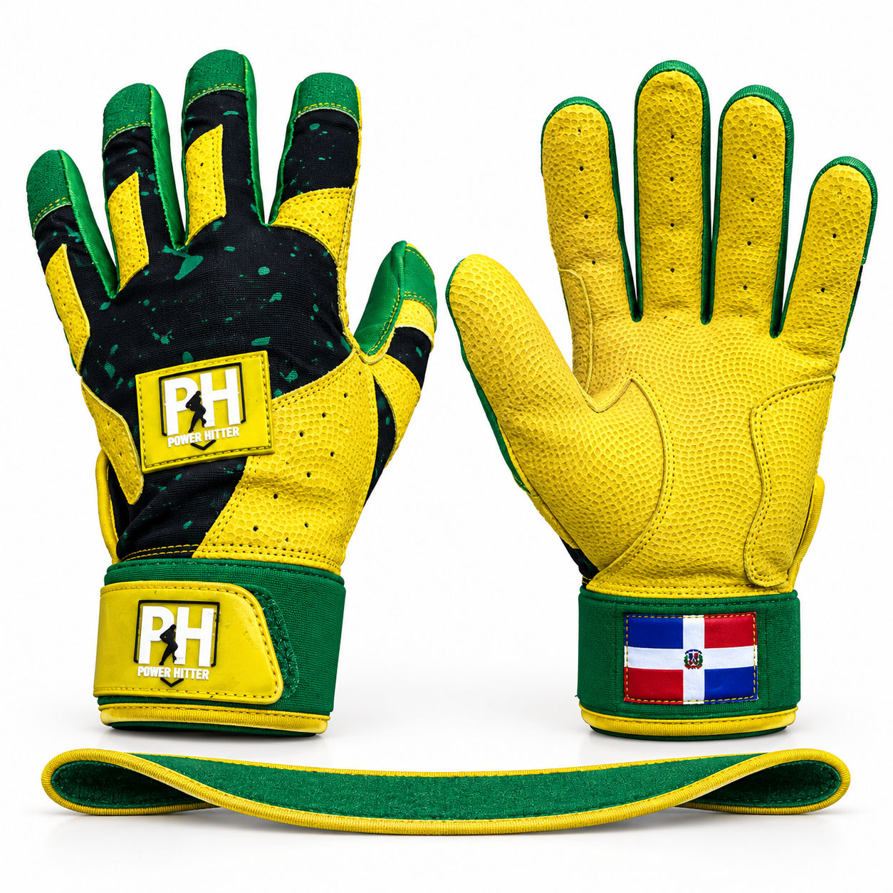 Guantillas XL Powerhitter Amarillo Verde con pinticas