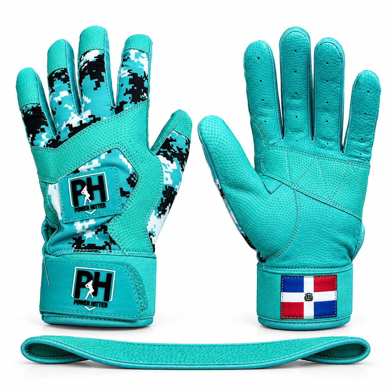 Guantillas XL Powerhitter Azul Verdoso Con pintitas