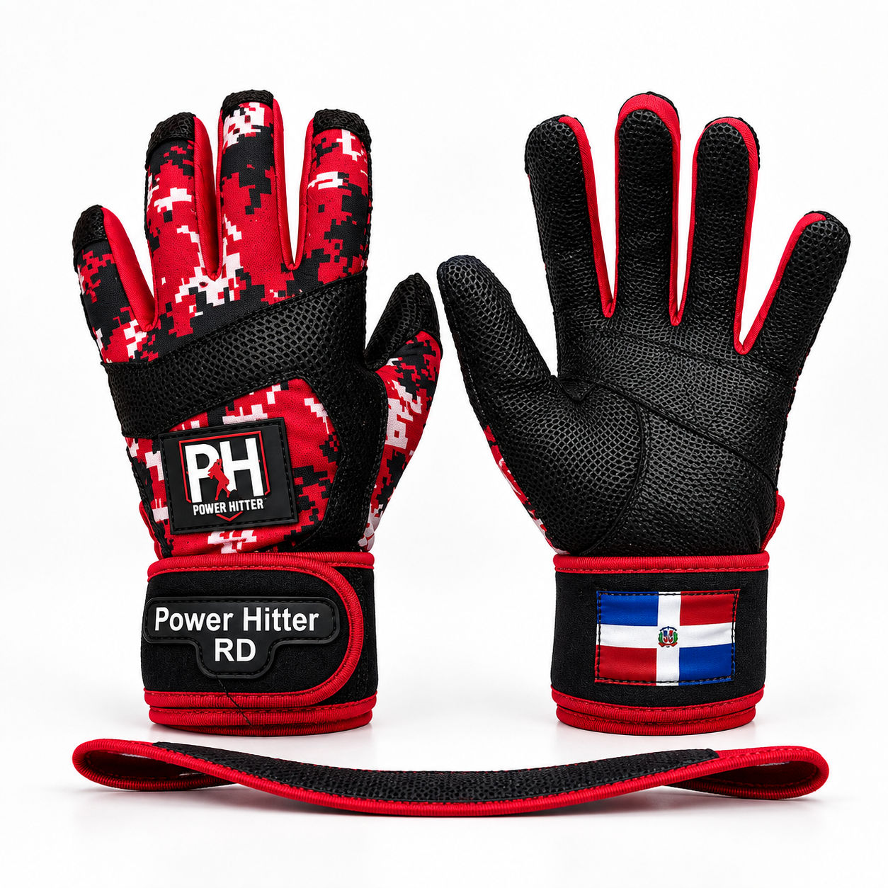 Guantillas L Powerhitter Doble Strap Rojo/ Negro p