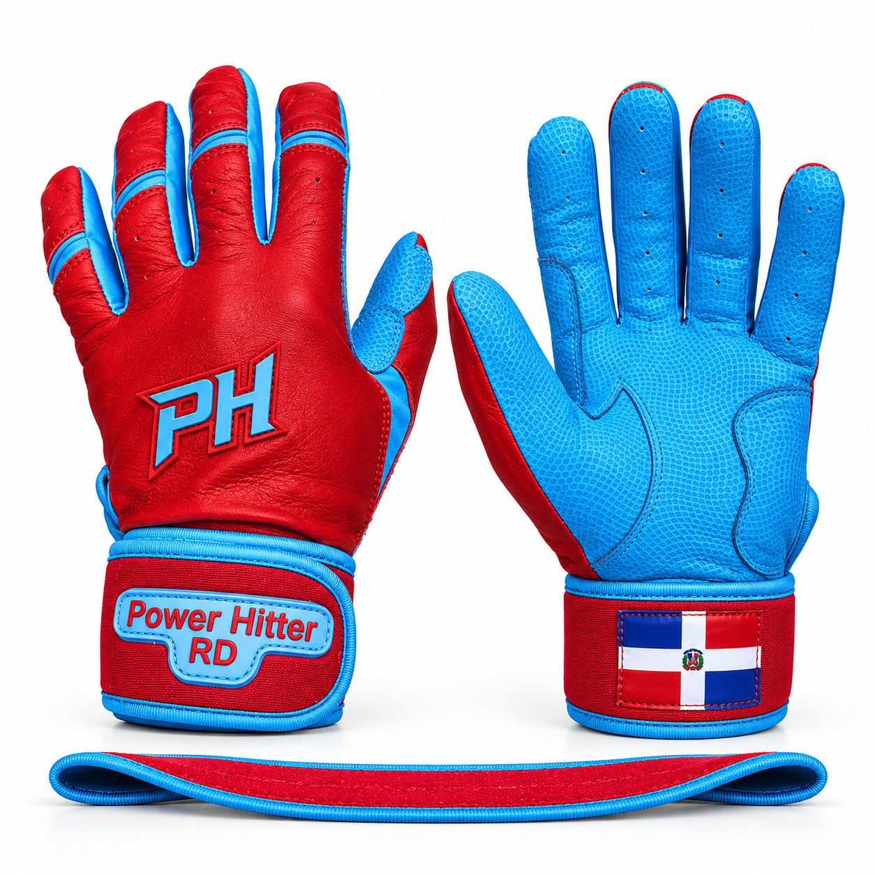 Guantillas M Powerhitter Doble Strap Rojo/ Azul C