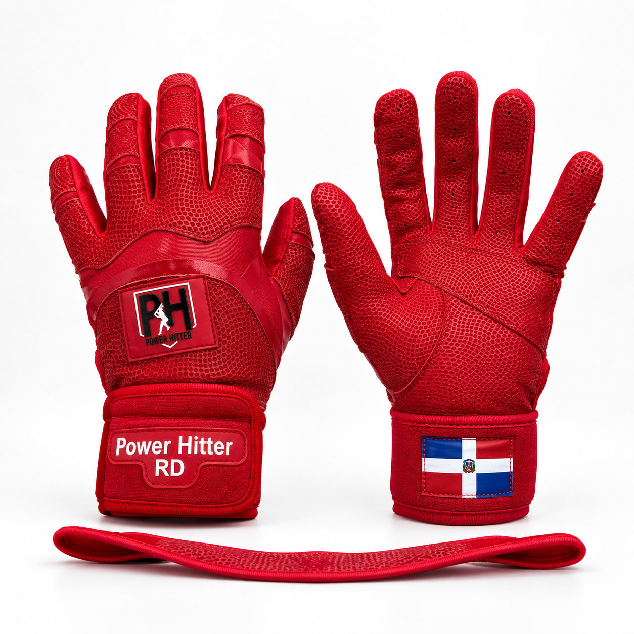 Guantillas XS Powerhitter Doble Strap Rojo
