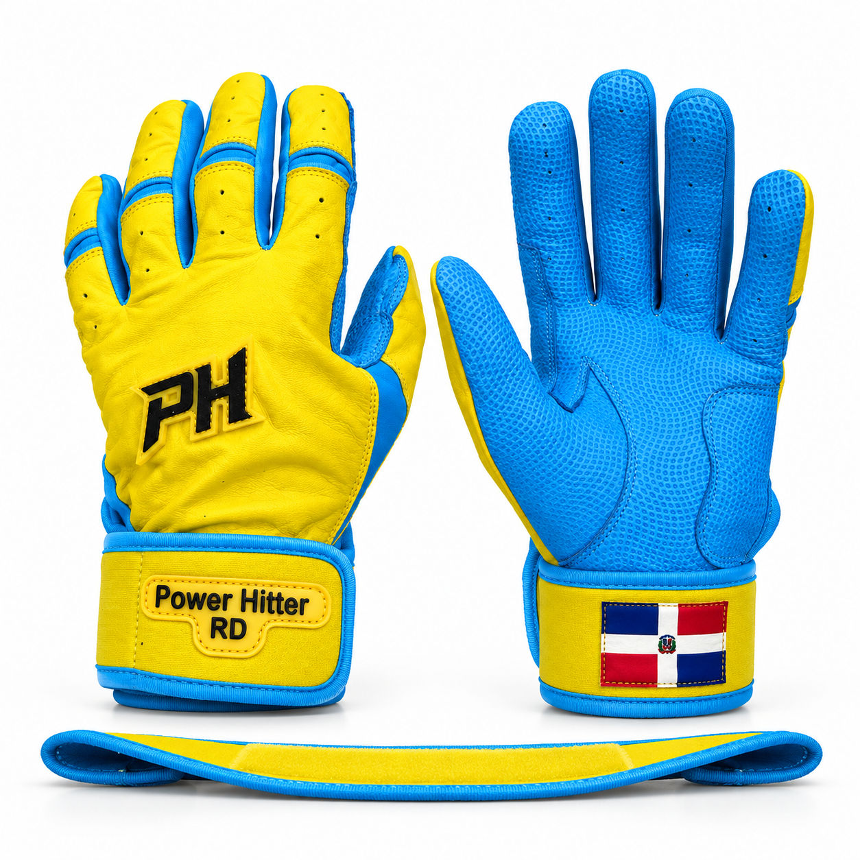 Guantillas L Powerhitter Doble Strap Amarillo con Azul