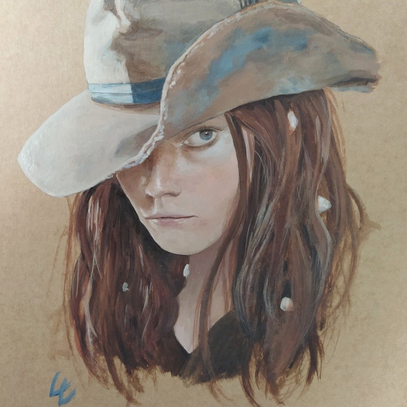 Portrait peint à l'huile sur toile