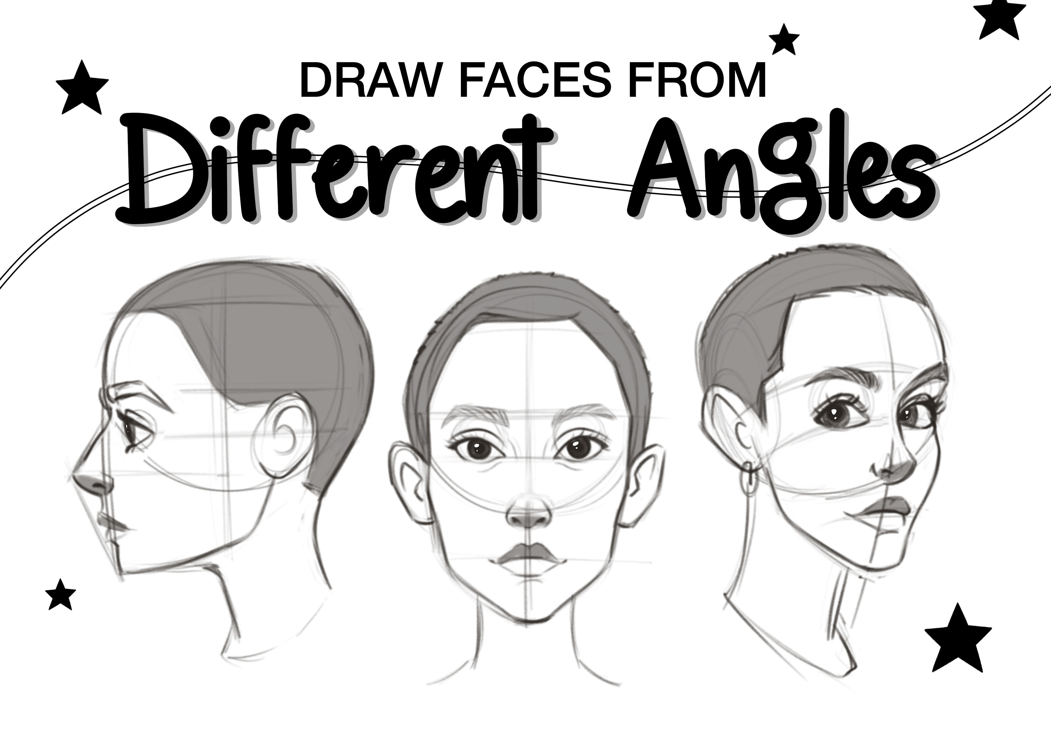 Draw Cartoon Faces from Different Angles