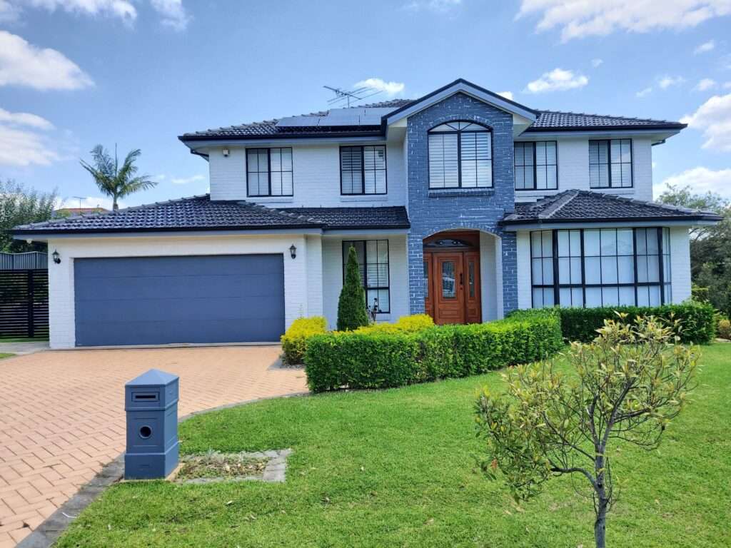 Freshly painted exterior of a house