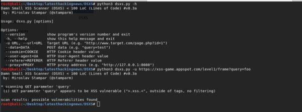 DSXS — XSS Tools tool screenshot