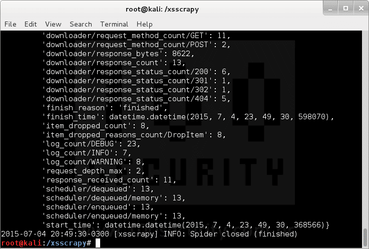 XSScrapy — XSS Tools tool screenshot