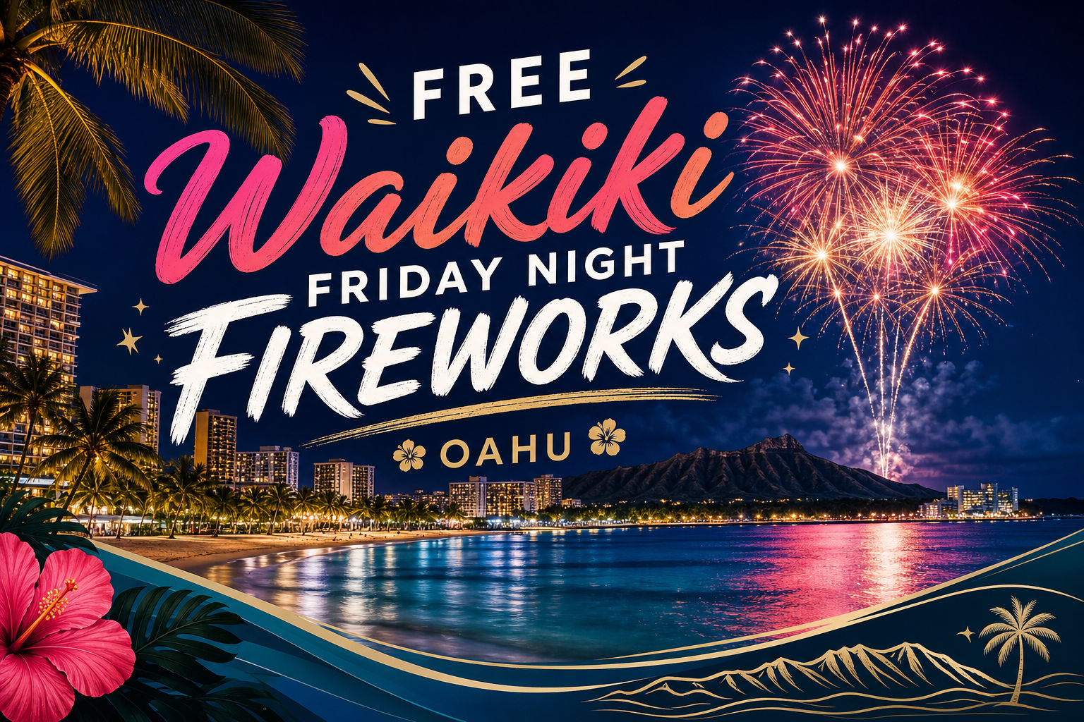 Free Waikiki Friday Night Fireworks 2026