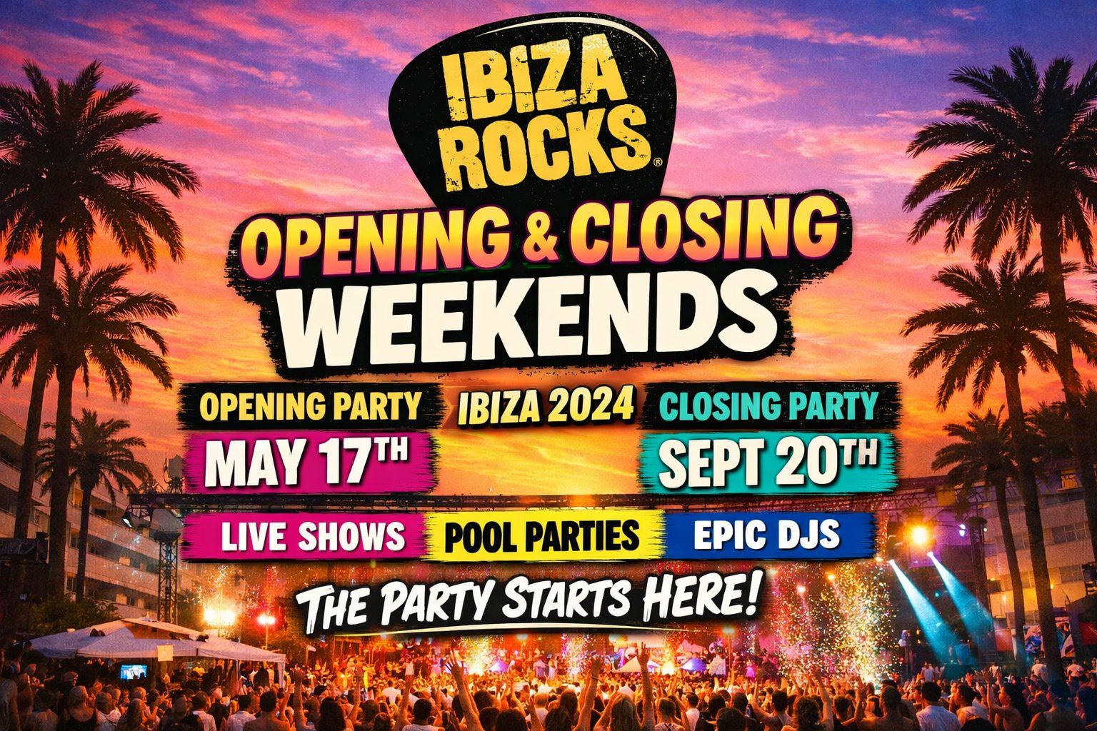 Ibiza Rocks Opening & Closing Weekends