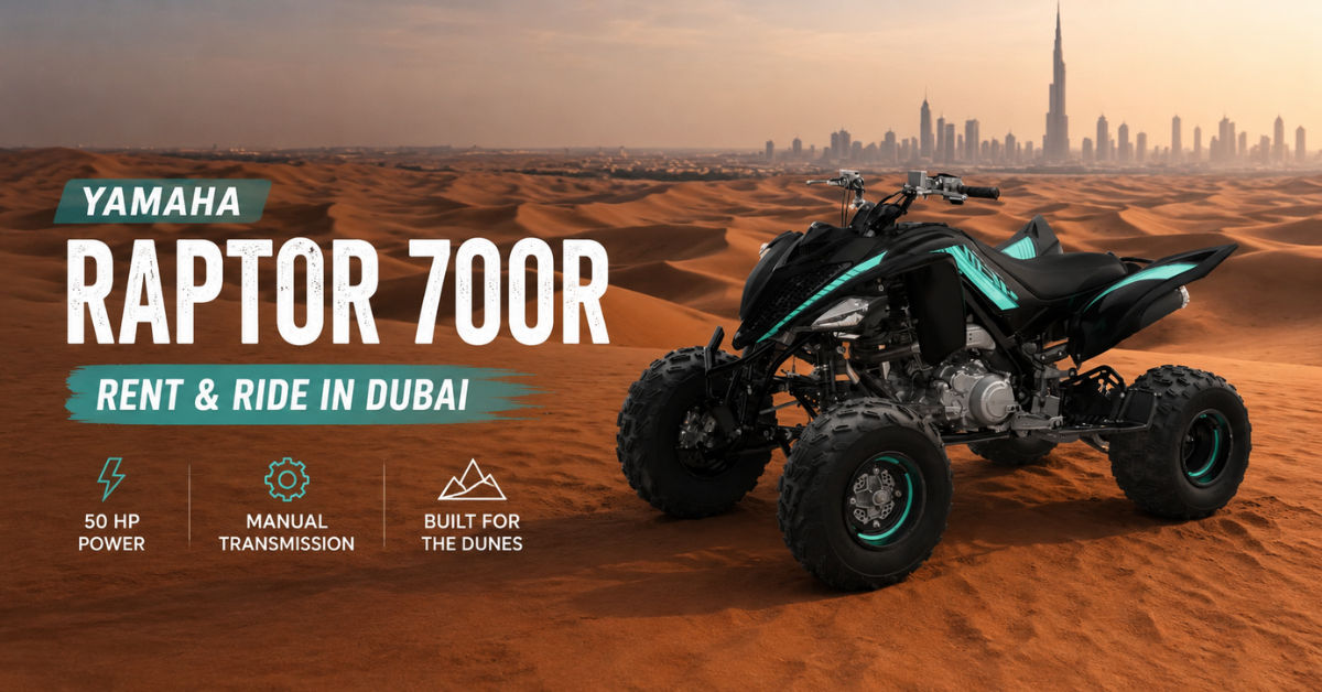Yamaha Raptor 700R quad bike riding experience in Dubai Red Dunes desert